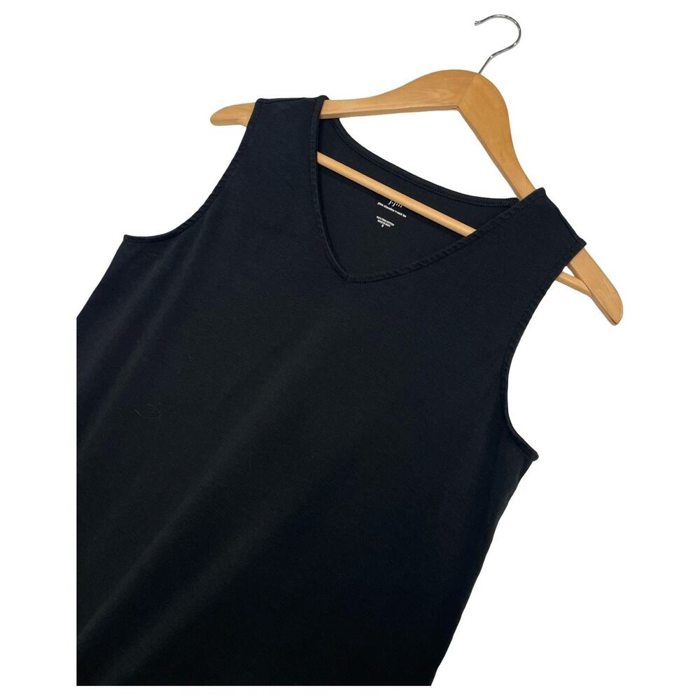 J Jill Pima Cotton Top Womens Small Black V Neck Casual Layering Minimalist - Picture 5 of 9